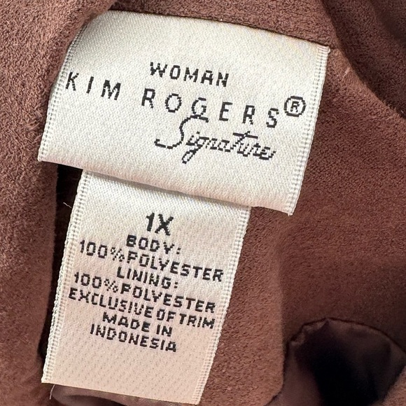 Kim Rogers Signature blazer size 1X brown microsuede Corpcore southwestern - Picture 8 of 10